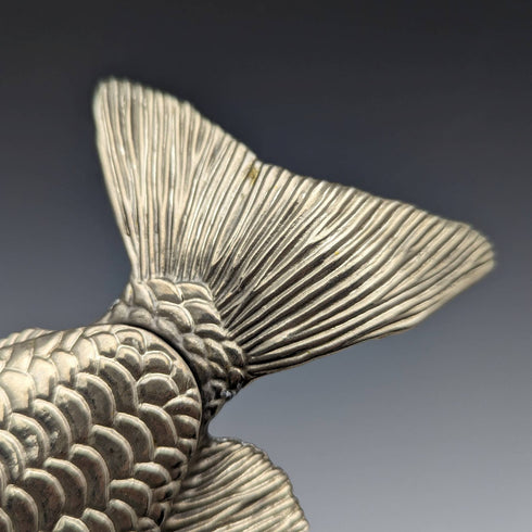 British vintage pewter fish figurine pair